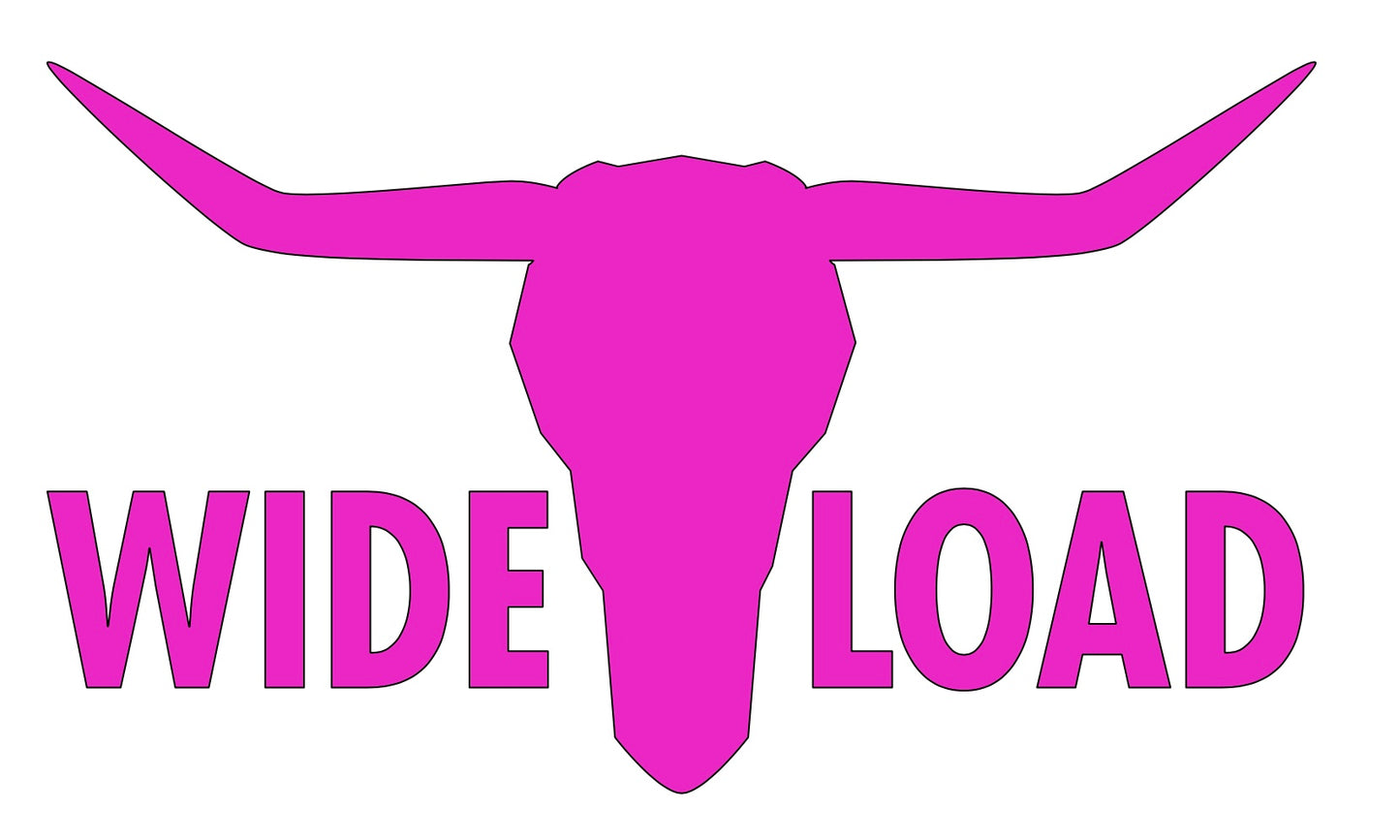 Wide Load Bull Decal For Trucks and More