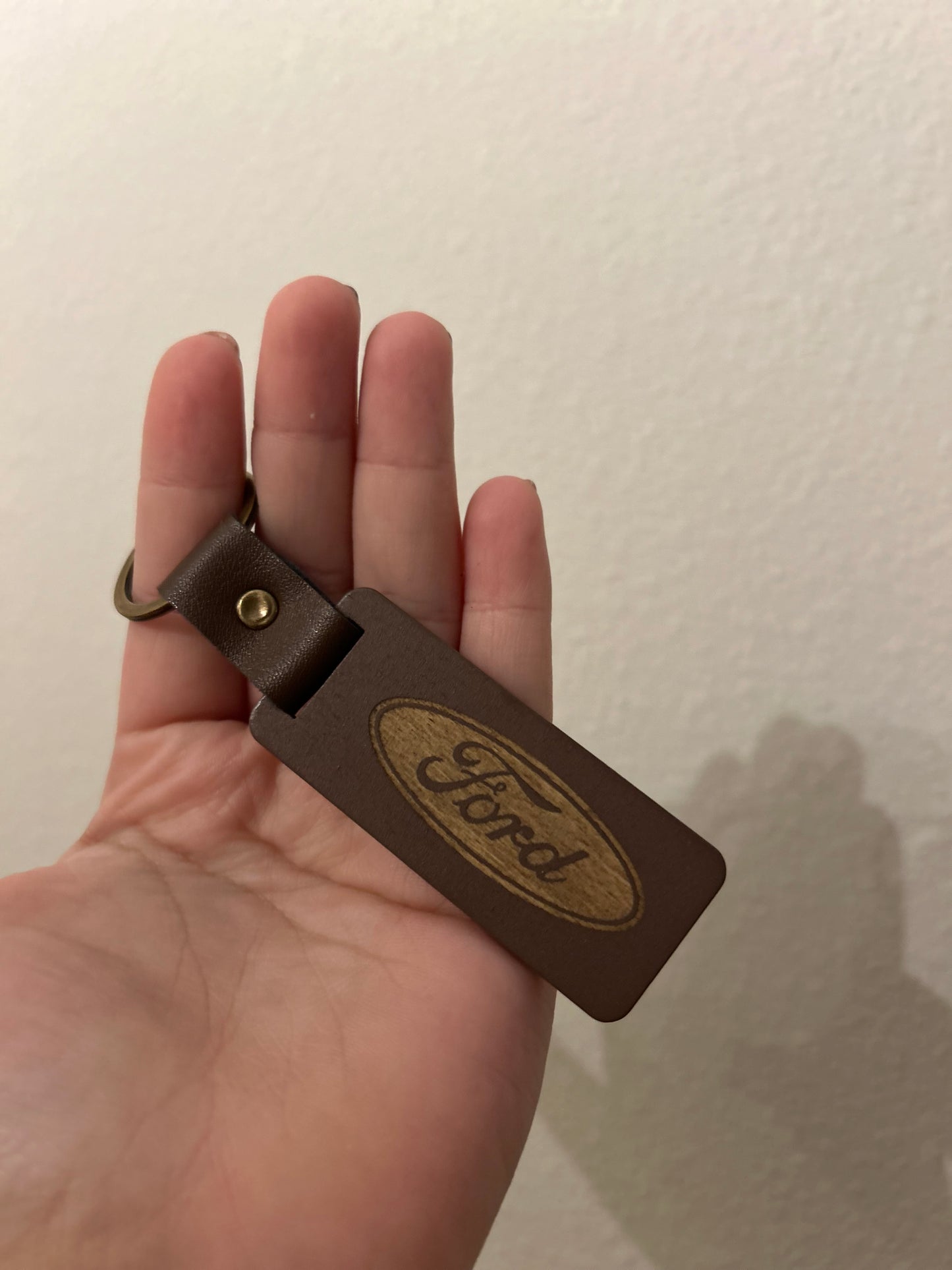 Ford Wood + Leather Keychain